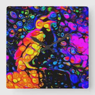 The Lonely Bird 4:  Liquid Art Style  Square Wall Clock