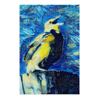 The Lonely Bird VanGogh Style Poster