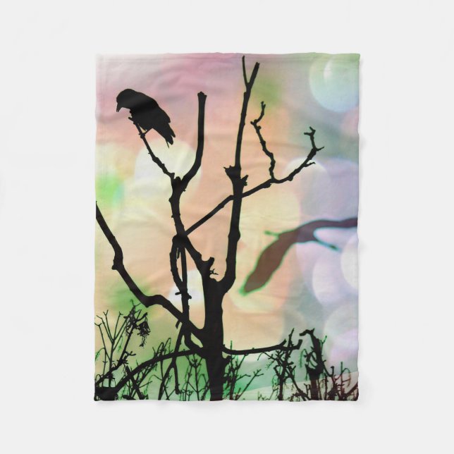 The Lonely Crow Fleece Blanket (Front)