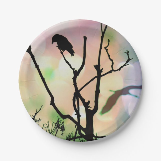 The Lonely Crow Paper Plates (Front)