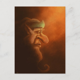 the lonely gnome fantasy art postcard