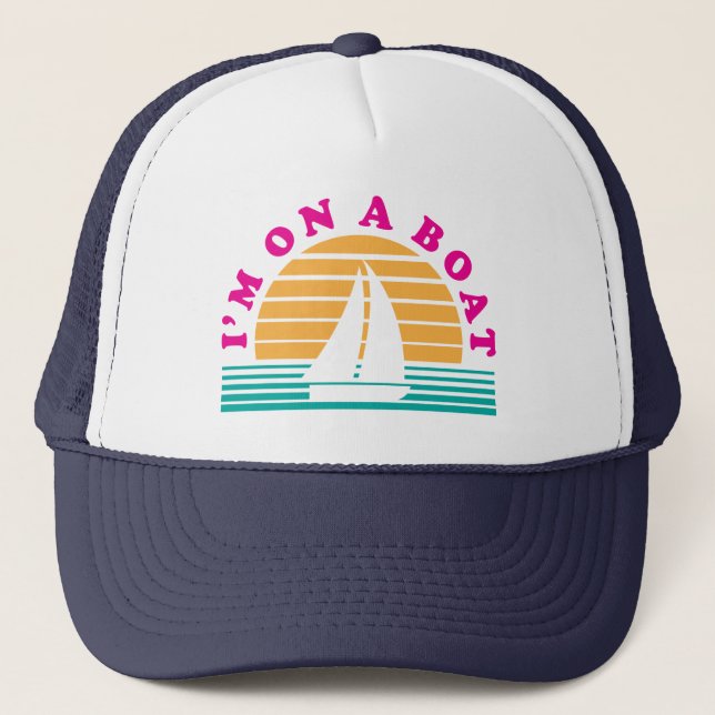 The Lonely Island On A Boat Trucker Hat (Front)