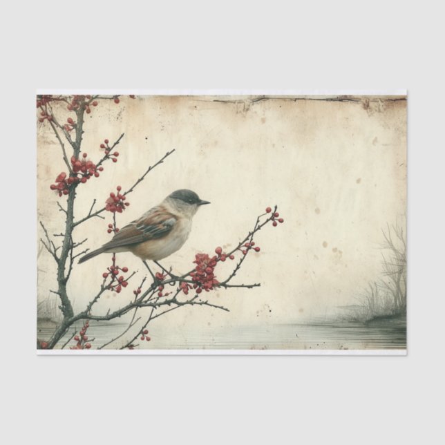 The Lonely Sparrow Tissue Paper (Front)