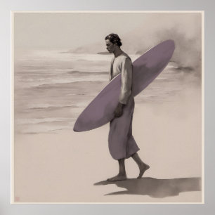 The Lonely Surfer - Art Print
