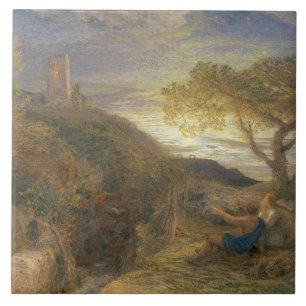 The Lonely Tower, 1868 (w/c & bodycolour and gum a Tile
