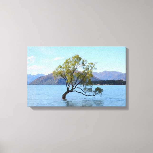 The Lonely Tree Watercolor Canvas Print (Front)