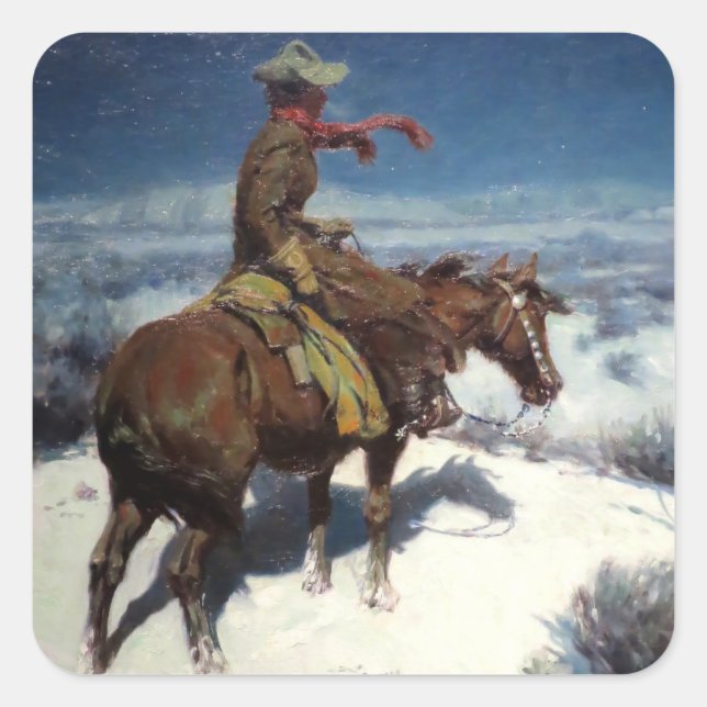 “The Lonely Vigil” by W Herbert Dunton Square Sticker (Front)