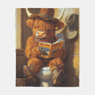 The Lonesome Reader A Cowboy's Contemplation Fleece Blanket