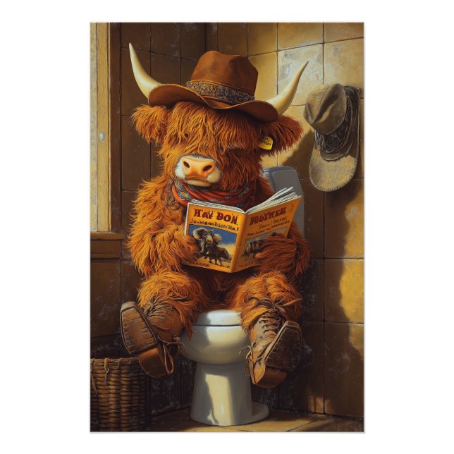 The Lonesome Reader | A Cowboy's Contemplation Poster (Front)