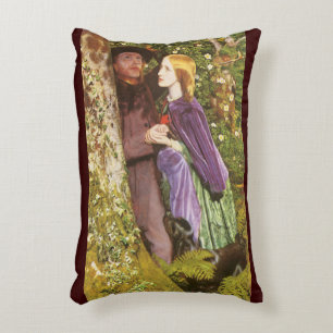 The Long Engagement by Arthur Hughes, Vintage Art Decorative Cushion