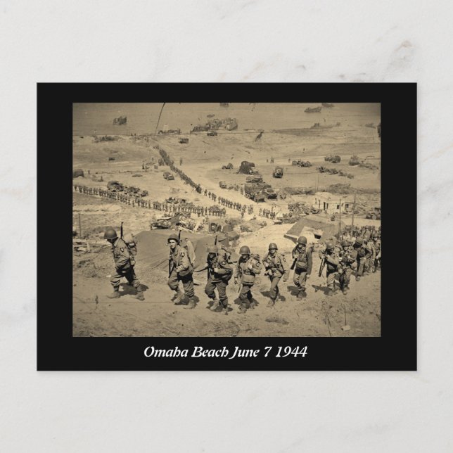 The Long Line From Omaha Beach Postcard (Front)