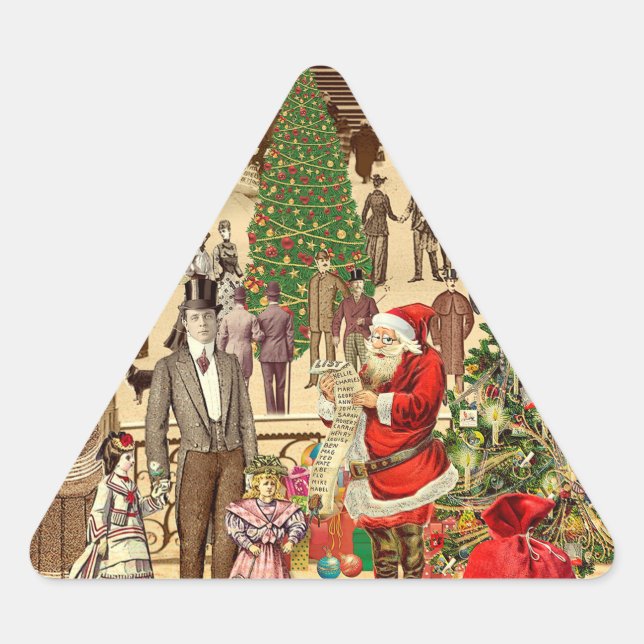 The Long List of Santa Claus Triangle Sticker (Front)