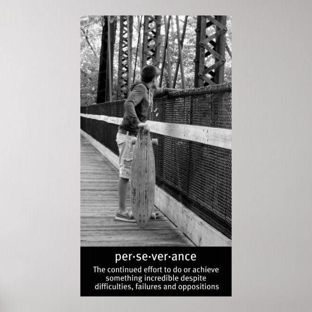 The Longboard Perseverance Quote Poster (Front)