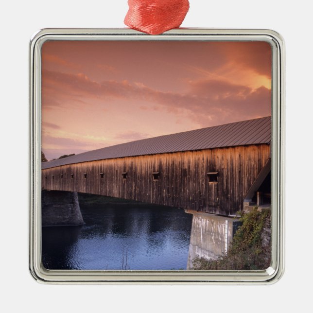 The longest covered bridge in the United States Metal Tree Decoration (Front)