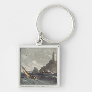 The longships lighthouse of Lands End, Cornwall, f Key Ring