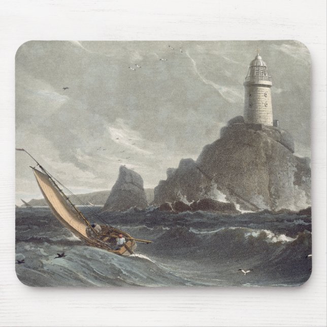 The longships lighthouse of Lands End, Cornwall, f Mouse Mat (Front)