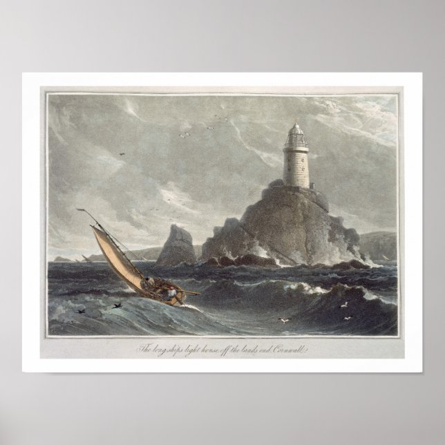 The longships lighthouse of Lands End, Cornwall, f Poster (Front)