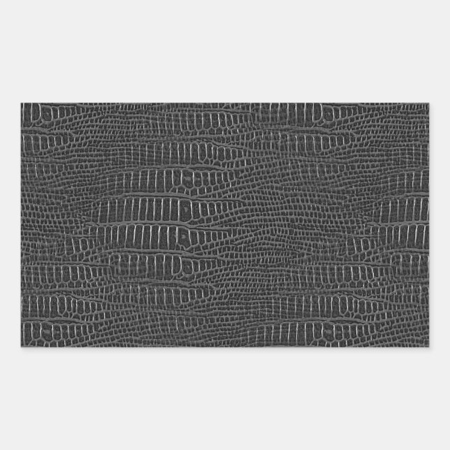 The Look of Black Realistic Alligator Skin Rectangular Sticker (Front)