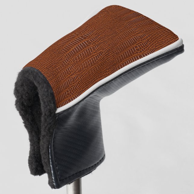 The Look of Brown Realistic Alligator Skin Golf Head Cover (3/4 Front)