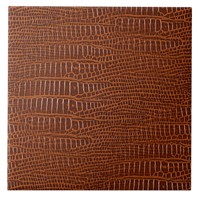 The Look of Brown Realistic Alligator Skin Tile (Front)