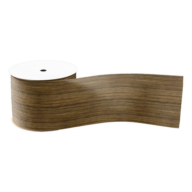 The Look of Driftwood Oak Wood Grain Texture Grosgrain Ribbon (Spool)