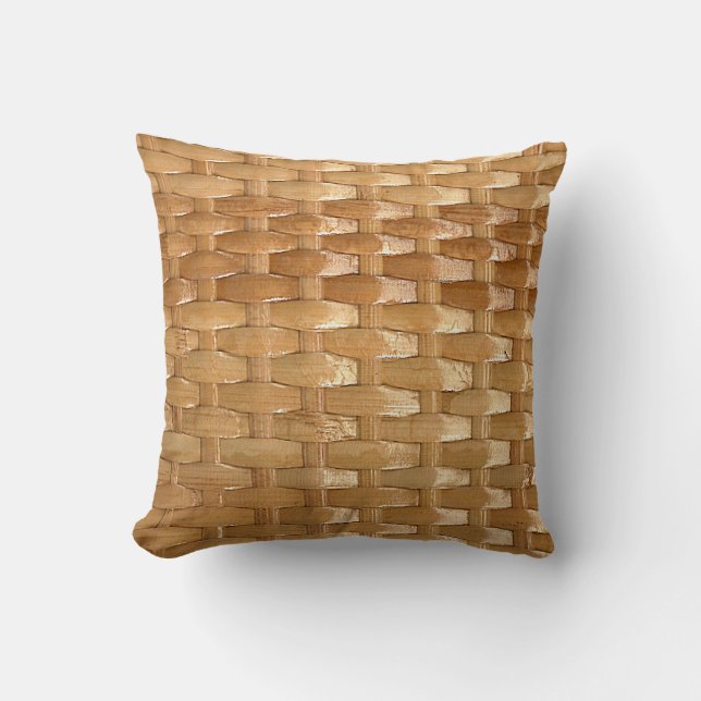The Look of Lacquer Wicker Basketweave Texture Cushion (Front)