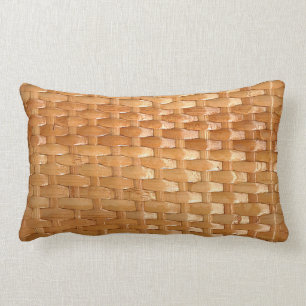 The Look of Lacquer Wicker Basketweave Texture Lumbar Cushion