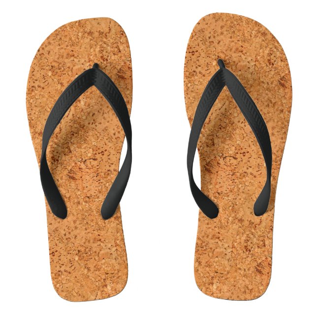 The Look of Macadamia Cork Burl Wood Grain Flip Flops (Footbed)
