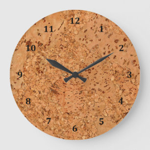 The Look of Macadamia Cork Burl Wood Grain Large Clock