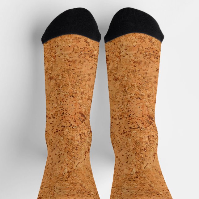 The Look of Macadamia Cork Burl Wood Grain  Socks (Top)