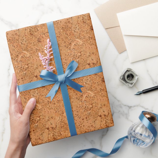 The Look of Macadamia Cork Burl Wood Grain Wrapping Paper (Gifting)