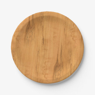 The Look of Maple Wood Grain Texture Paper Plate