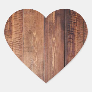 The look of real wood! heart sticker