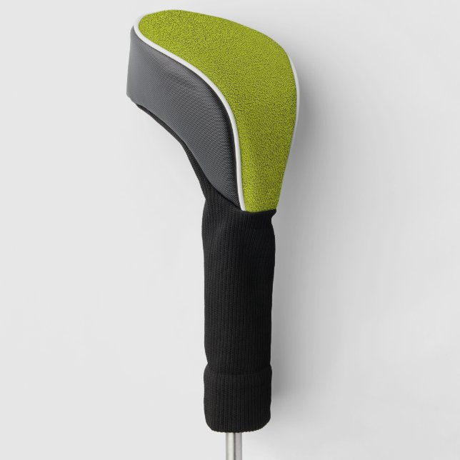 The look of Snuggly Chartreuse Green Suede Golf Head Cover (Angled)
