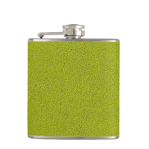 The look of Snuggly Chartreuse Green Suede Hip Flask