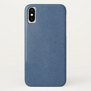 The look of Snuggly Slate Blue Suede Texture iPhone X Case