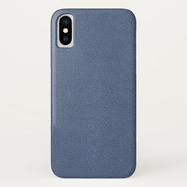 The look of Snuggly Slate Blue Suede Texture Case-Mate iPhone Case (Back)