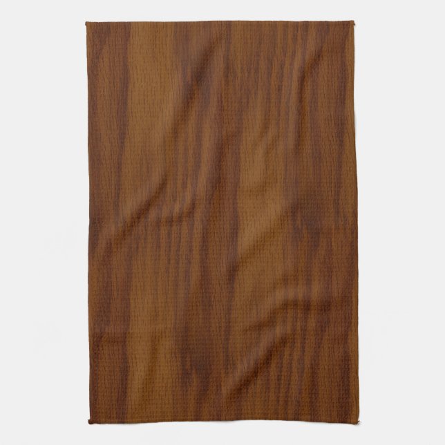 The Look of Warm Oak Wood Grain Texture Tea Towel (Vertical)