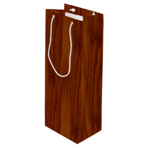 The Look of Warm Oak Wood Grain Texture Wine Gift Bag