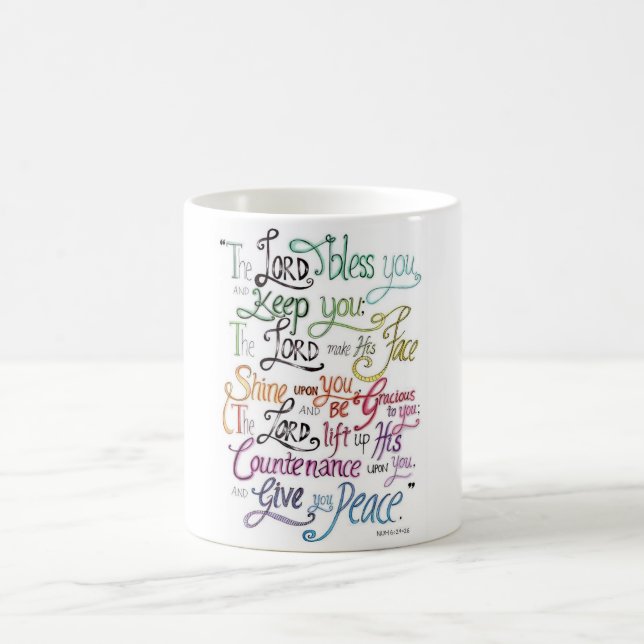 The Lord Bless and Keep You Colourful Classic Mug (Center)