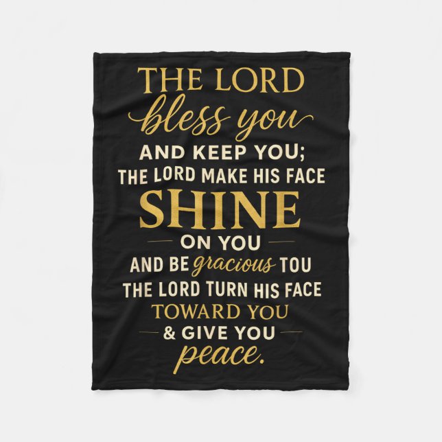 The Lord Bless You And Keep You  Fleece Blanket (Front)
