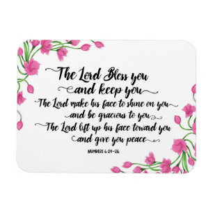 The Lord Bless you and Keep You Magnet w/Flowers