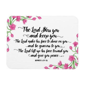 The Lord Bless you and Keep You Magnet w/Flowers