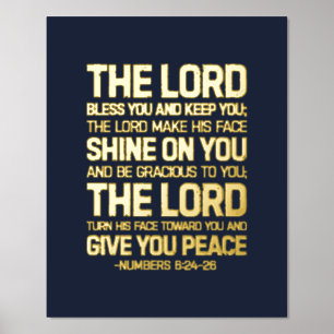 The Lord Bless You And Keep You, Numbers 6:24-26 Foil Prints