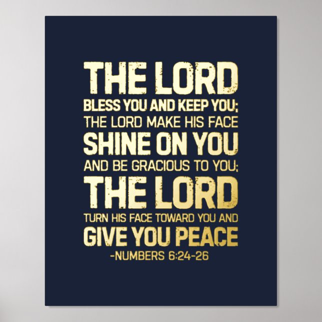 The Lord Bless You And Keep You, Numbers 6:24-26 Foil Prints (Front)