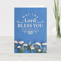 The Lord Bless You and keep you with Flowers Card