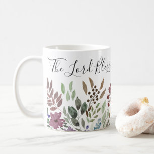The Lord Bless You Christian Scripture Floral Coffee Mug