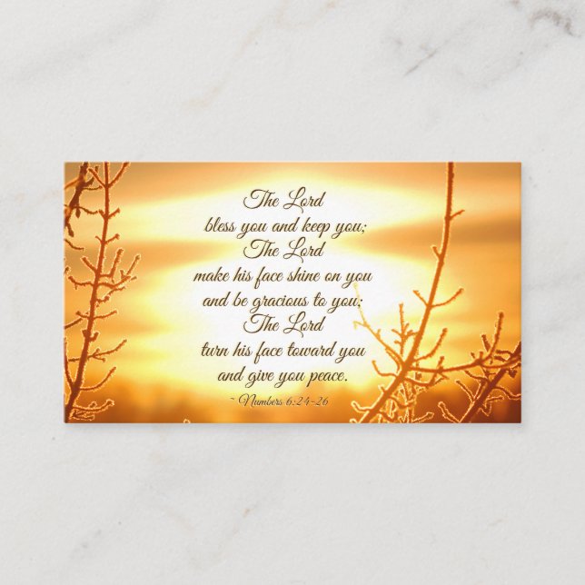 The Lord Bless You Numbers 6:24-26 Bible Verse Business Card (Front)