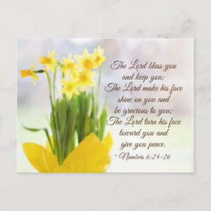 The Lord Bless You Numbers 6:24-26 Bible Verse Postcard
