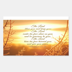 The Lord Bless You Numbers 6:24-26 Bible Verse Rectangular Sticker